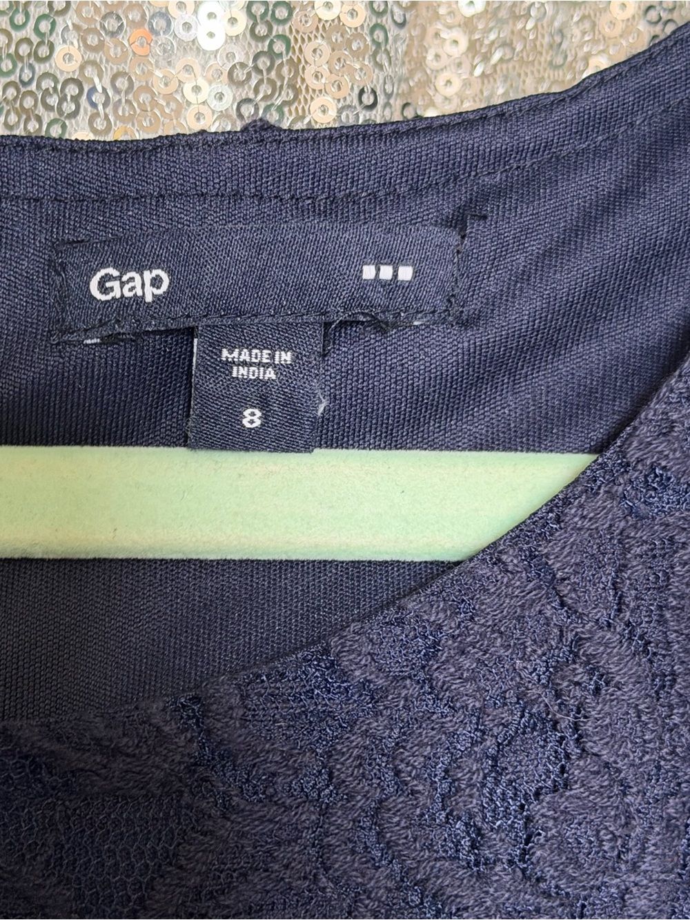 Gap Women's Navy Floral Lace Shift Dress Size 8 - Picture 7 of 14